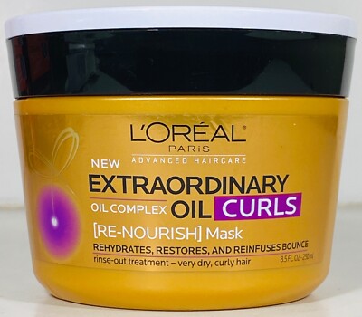LoReal Extraordinary Oil CURLS Re-Nourish Mask X2 Jars Oil Complex Restores