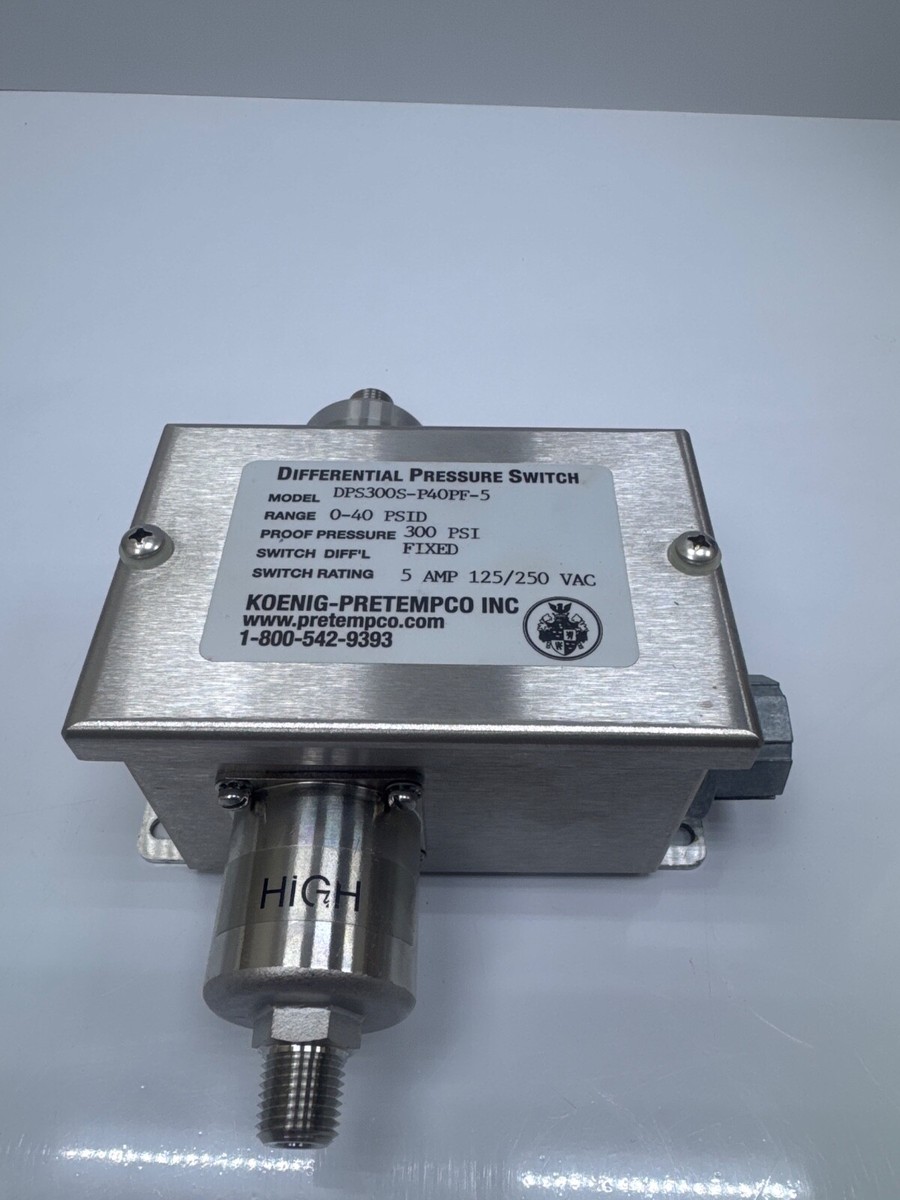 York 025-30919-000 Koenig-Pretempco DPS300S-P40PF Pressure Switch