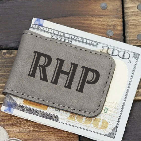 Personalized Money Clip, Leatherette, 1.75