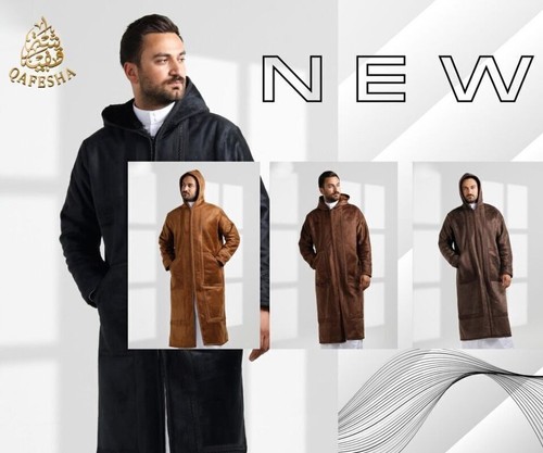 Manteau Long Homme Brodé Farwa Bisht – Style Oriental – Tailles M, L, XL – Neuf Avec étiquettes