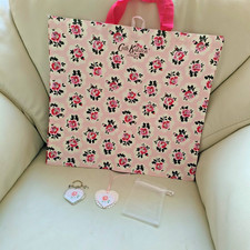 CATH KIDSTON X TESCO LIMITED EDITION ROSE FLOWER SHOPPING BAG+A HANDMADE KEYRING