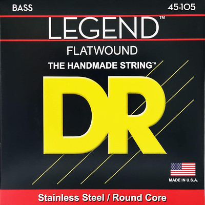 Legend- Polished Flatwound Stainless Steel Bass Strings: Medium 45-105
