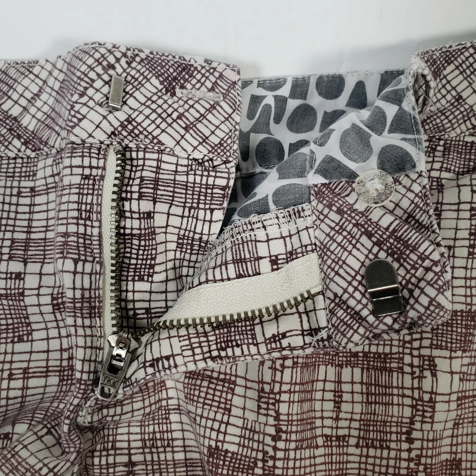 Volcom Size 1 Short Shorts Womens Modern Plaid Flat Front Pockets Purple White - Image 3 of 4