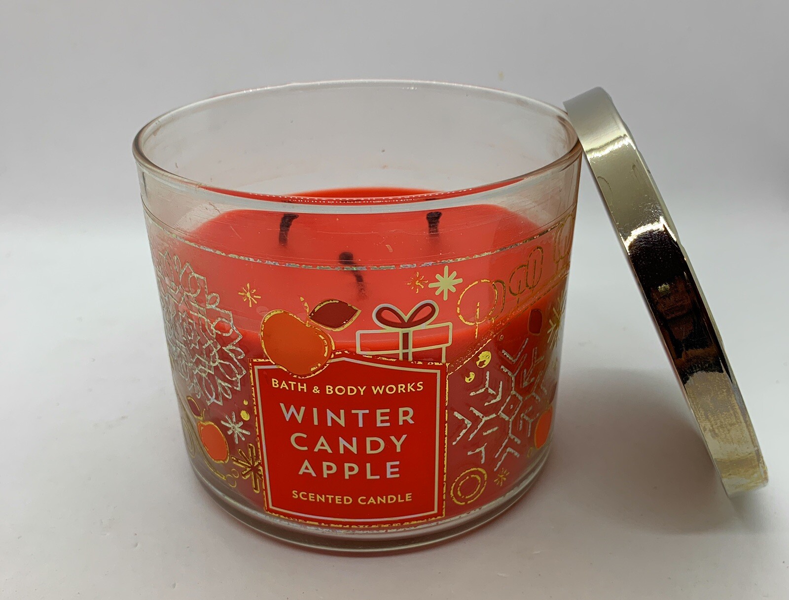 Bath & Body Works WINTER CANDY APPLE Scented 3 Wick Candle Few Hours