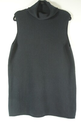black cashmere sleeveless turtleneck