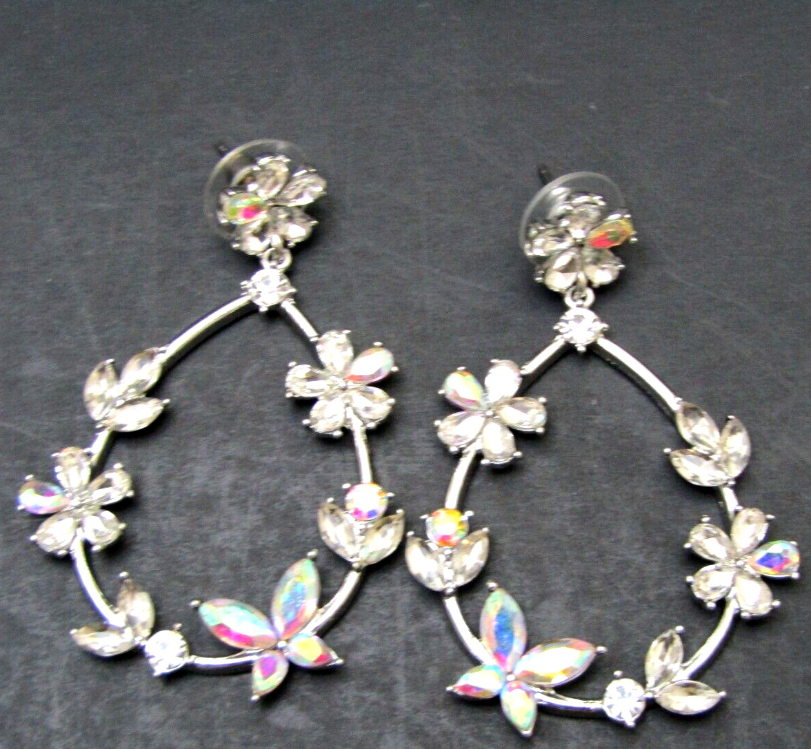 Earrings Statement Multicolor Crystals Large Drop… - image 4