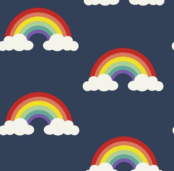 Wallpaper Belgravia Pretty Rainbow Clouds Sky Childrens Kids Bedroom