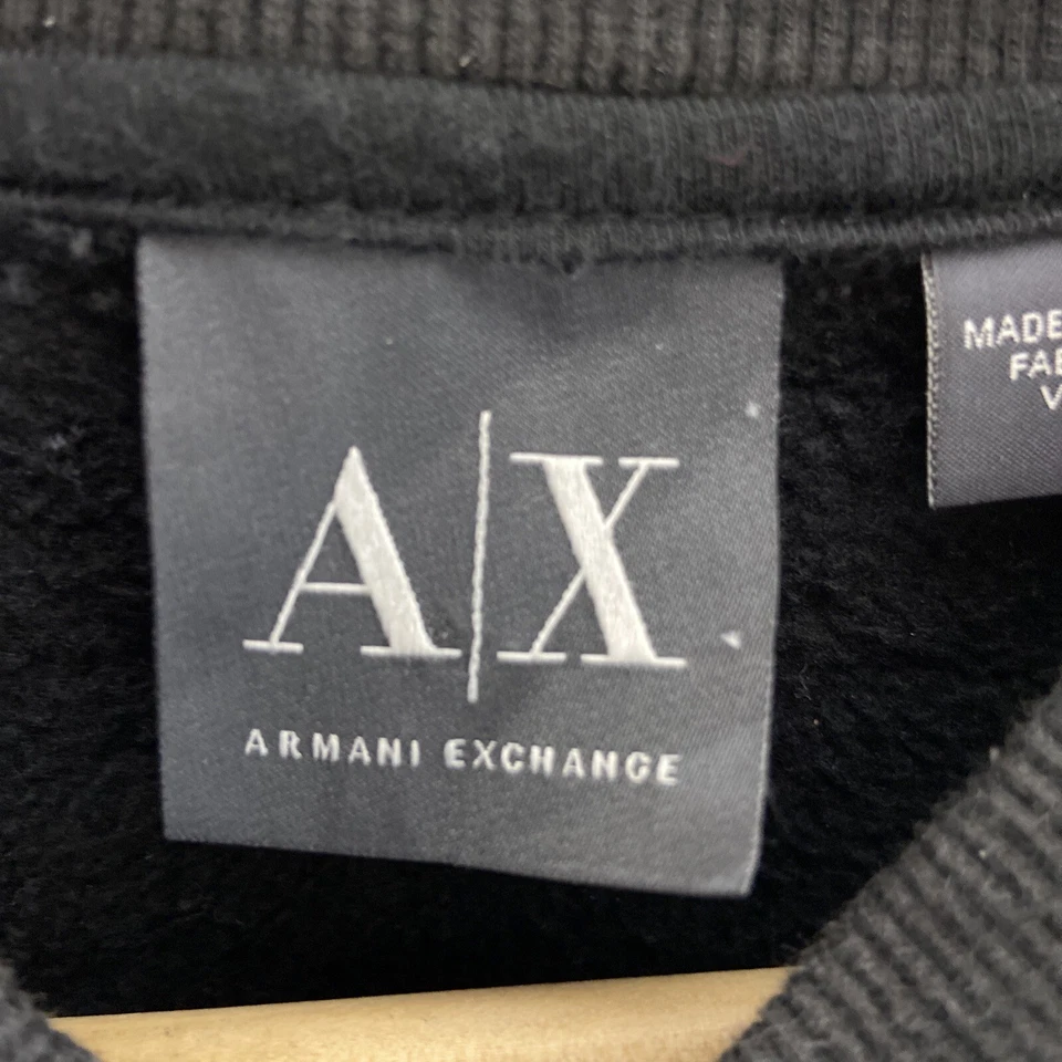 A/E Armani Exchange Hombres M Cable Tejido Suéter Cremallera Chaqueta Azul Negro Mezcla de Lana Foto 3 de 4