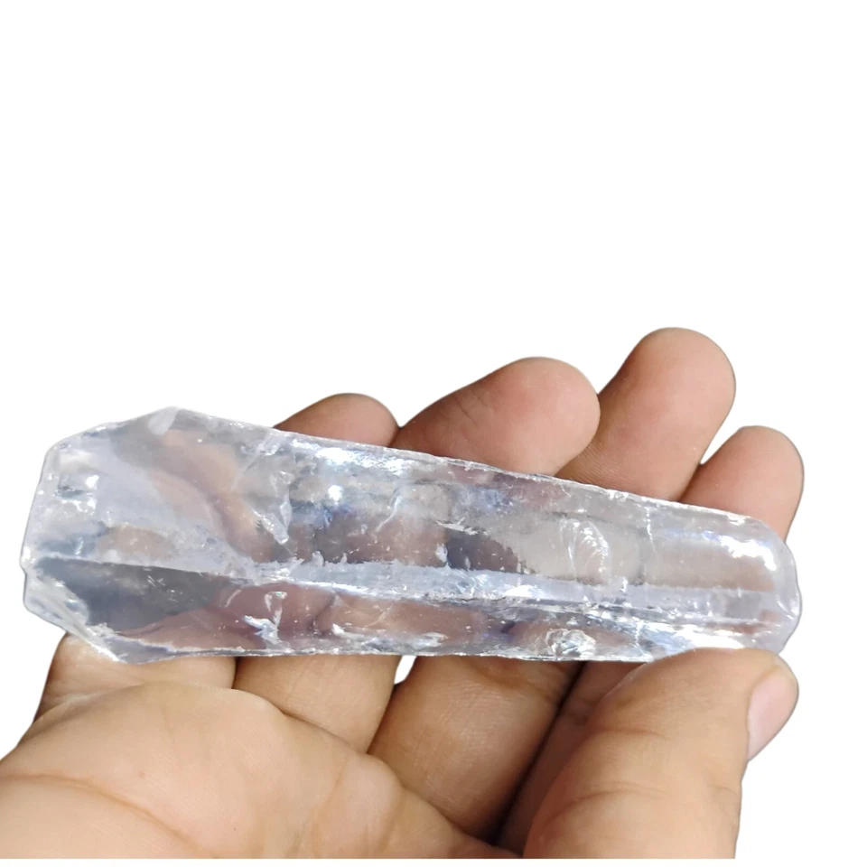 Zafiro blanco natural 450,75 quilates piedras preciosas en bruto | Curación y fabricación de joyas Foto 3 de 4