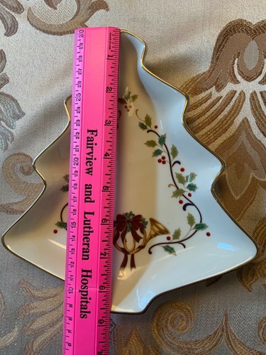 Mikasa ~Holiday Elegance ~LARGE CHRISTMAS TREE SHAPED DISH ~ Ivory with Gold - Picture 5 of 5