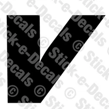 JERSEY LETTER V Vinyl Die Cut Decal Sticker - Sport Athlete Alphabet Text - A4