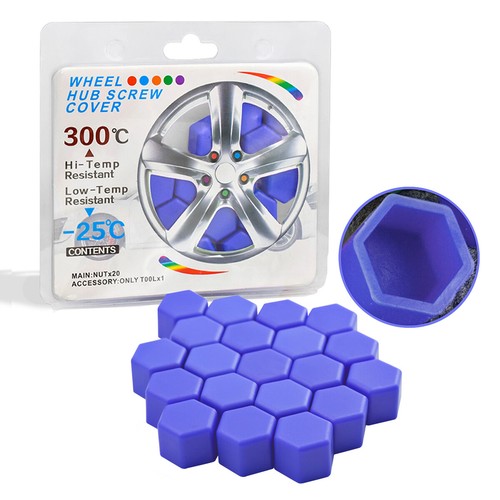 8Pcs Blue Metal RC Wheel Hub Covers - 17mm Hex Nut Anti-Dust Caps For Teamc HSP HPI 1/8 Scale RC Cars