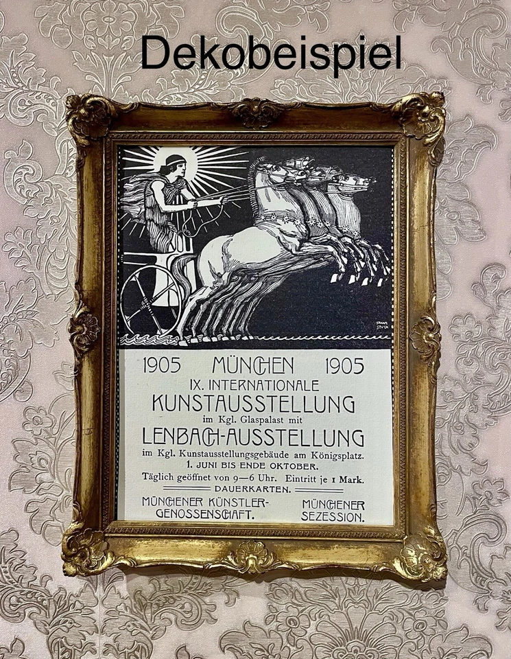 Großes Jugendstil Plakat der IX. Kunstausstellung in München 1905 - F. von Stuck