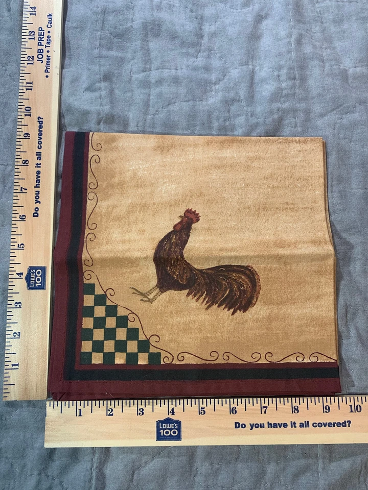 Park Designs Hand Painted Napkins by Cindy Shamp Folk Art Roosters 2001 Lot of 2 - Image 4 of 4