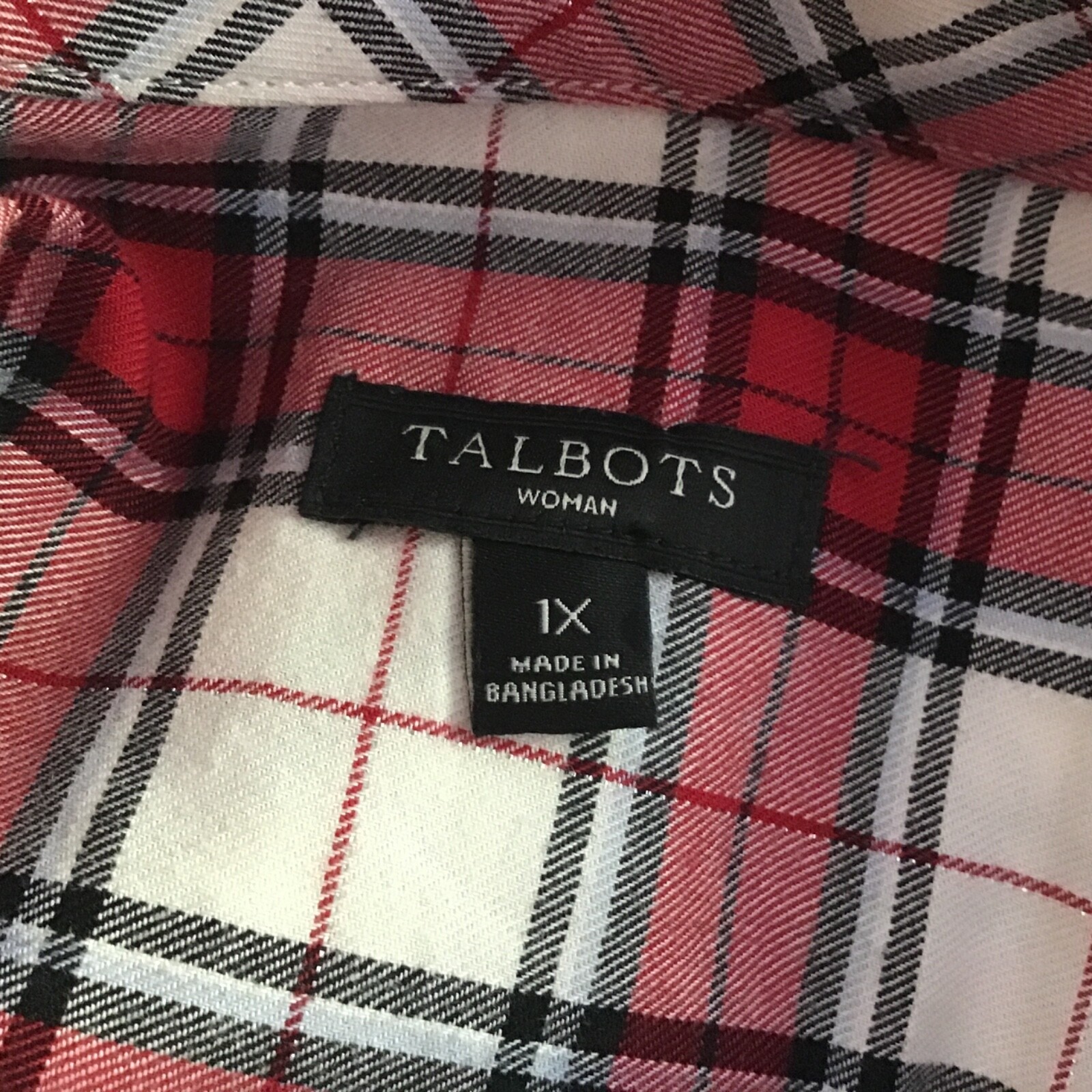 Talbots Check Plaid RuffleButton Down Blouse Wome… - image 7