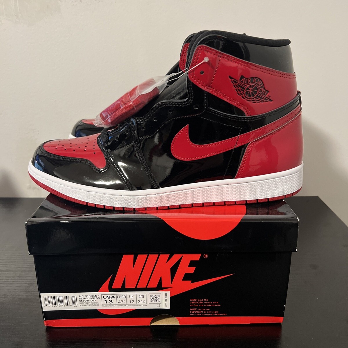 Air Jordan 1 Retro High OG 'Patent Bred' 555088-063 - KICKS CREW