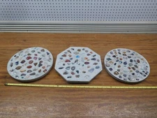 AMAZING! 3 Semi-Precious Gemstones Inlaid Stepping Stones (lot B)