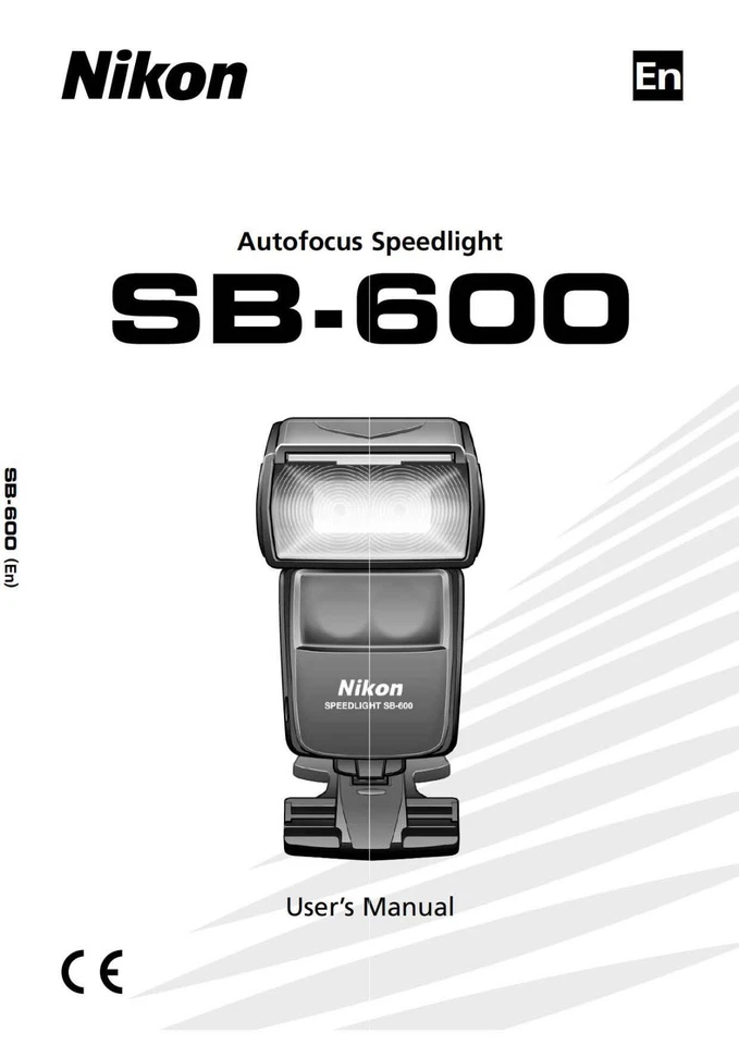 NIKON SB-600 SPEEDLIGHT MANUALE DI ISTRUZIONI STAMPATO GUIDA UTENTE 100 PAGINE