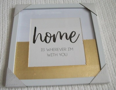 Art White Gold Home Is Wherever I'm With You Logo Colorblocked Matted 11 x 11 