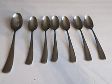 STUDIO WILLIAM Stainless  SATIN Set Of 6 Tbls. & 1 Serving Spoon