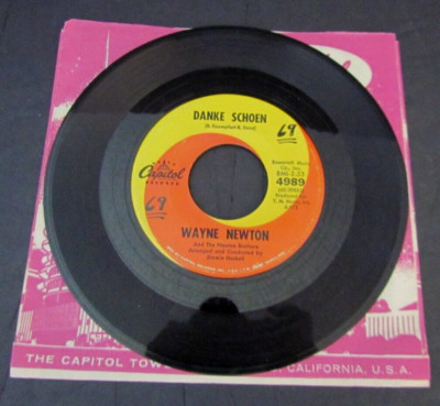 1963 45 RPM Record Single WAYNE NEWTON Danke Schoen, Better Now Than ...