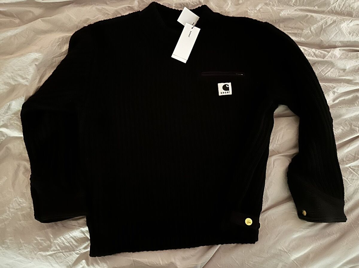 Sacai X Carhartt Knit Pullover Detroit - Black (L/JP4 Sacai X Carhartt Knit Pullover Detroit - Black (L/JP4