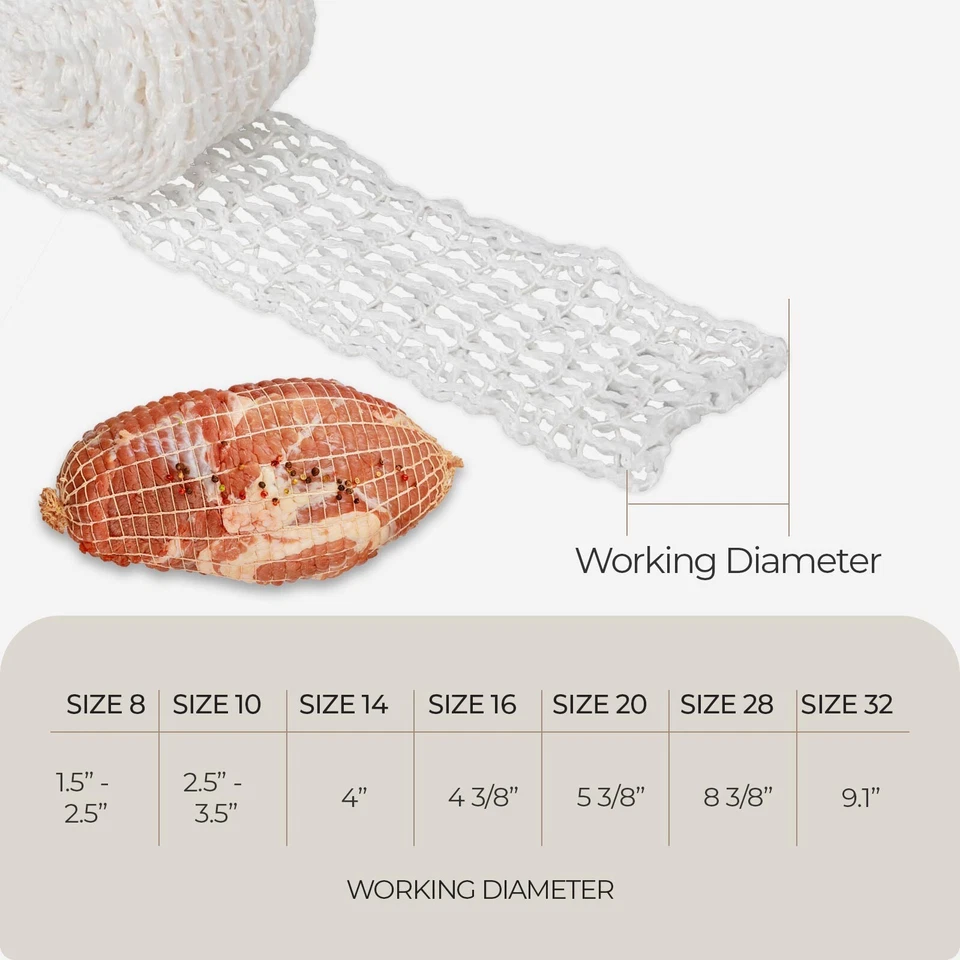 TSM® 50 Ft Elastic Meat Netting Roll Polly-Cotton Twine Butchers Net Size 8-32 - Image 4 of 4