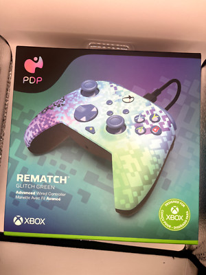 PDP LLC Glitch Green Rematch Controller Grün für PC, Xbox One, Series X/S Wired