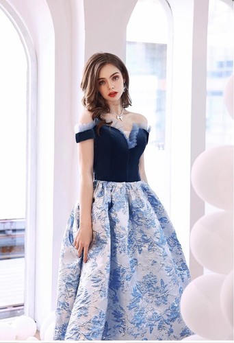 Luxury Evening Dresses Women Long V-NeckFormal Occasion Dress For Wedding Party - Picture 19 of 22