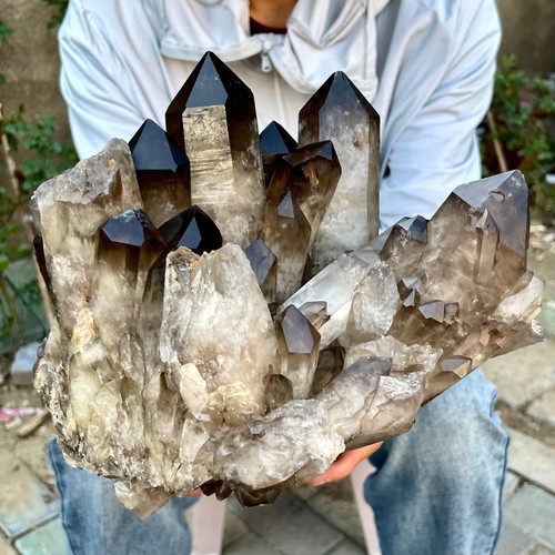 7.84LB Natural Tawny black Crystal Quartz Crystal Cluster Mineral Specimen Heal - 第 16/17 張圖片