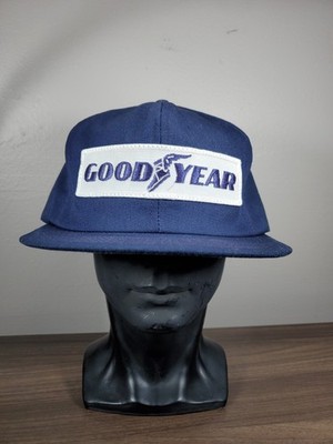 Vintage Goodyear Tires Hat Navy Blue Snapback Cap K-Products Made In USA K Brand