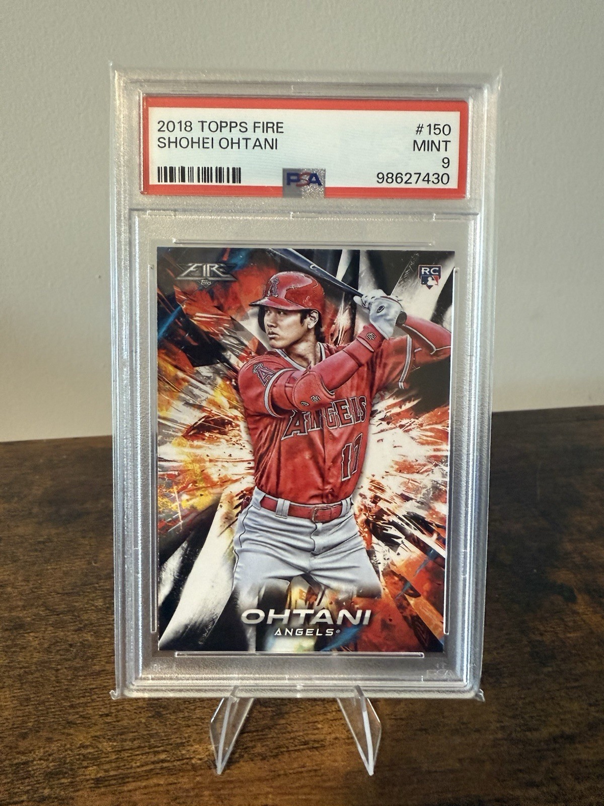 Topps Fire Rookie Shohei Ohtani #150 Los Angeles Angels MLB PSA 9 2018