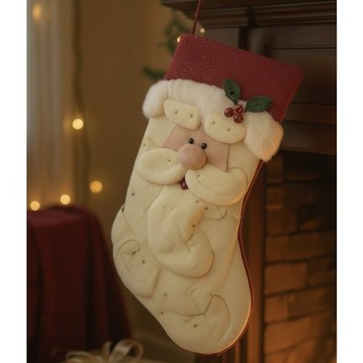 Ganz Christmas Stocking Two Dimensional Santa Clause 18 Inches Long