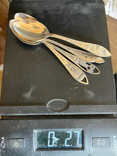 Lot of 4 Assorted Sterling Silver Souvenir STATE Spoons 78 Grams about 5 1/2" - Picture 13 of 14