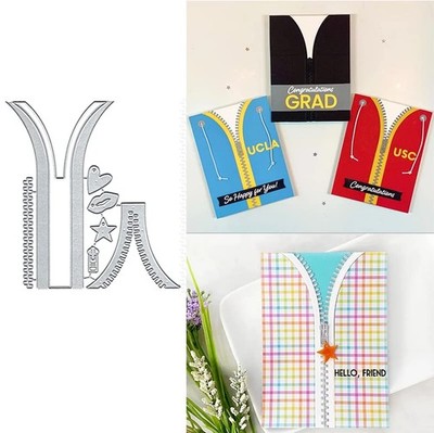 2pcs Zippers Metal Dies Cutting Die Cuts, 2pcs Zippers Cutting Dies Embossing...