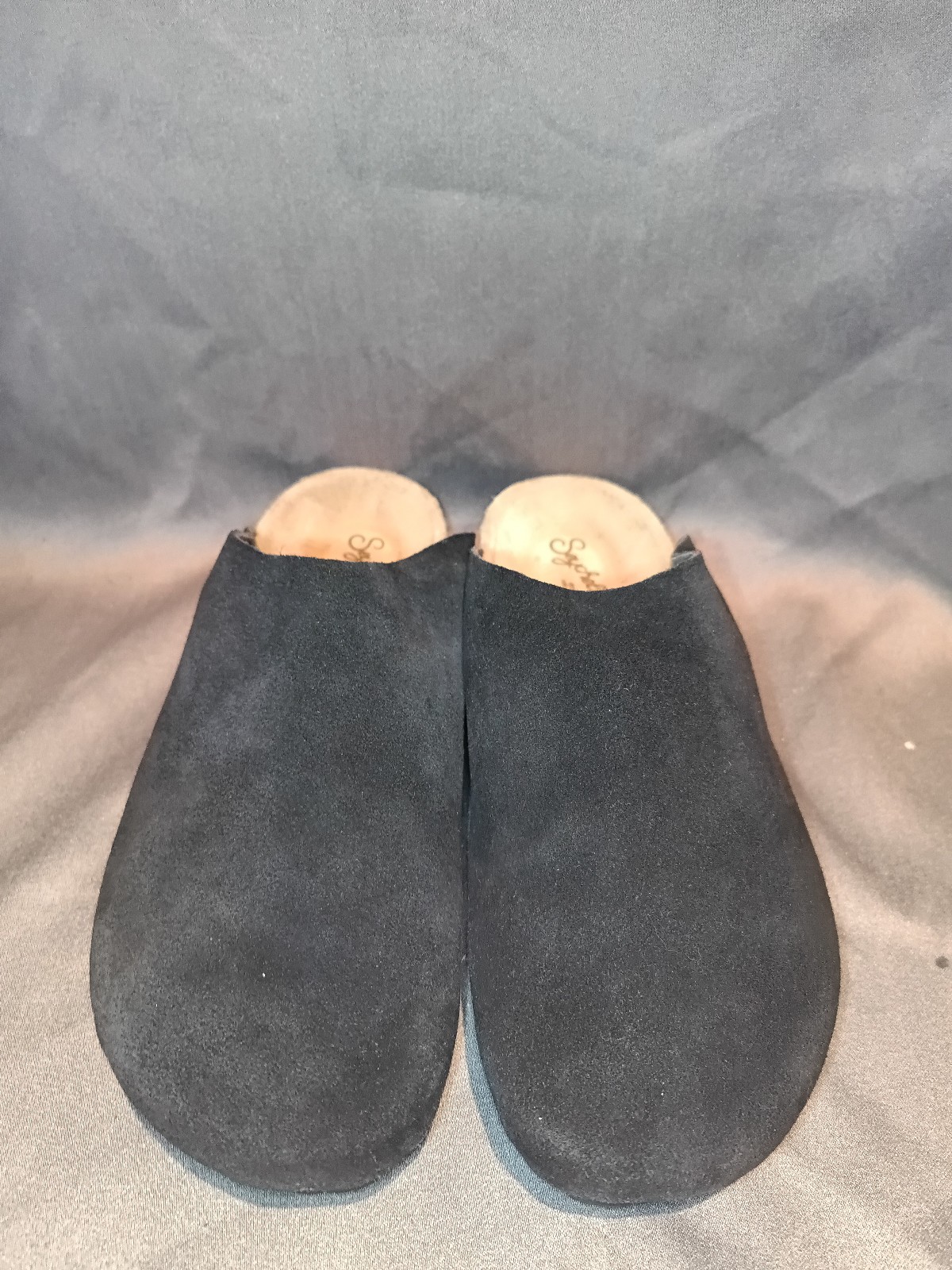 Seychelles Black Suede Slip-On Clog Mule Cork Footbed Women's Size 7.5