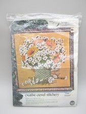 Paragon "Giant Bouquet" 1972 Crewel Embroidery Kit Large Linen 26"x28" Unused