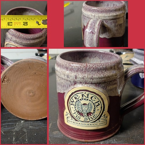 Vintage 1999 Deneen Pottery Renaissance Festival Mug Wench Tis She Hand Thrown