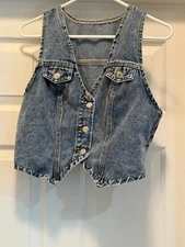 Denim Super Cute Girls, Blue Jean Vest, Size M