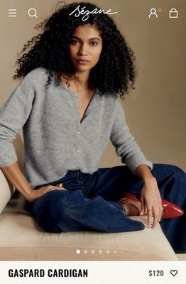 Sezane GASPARD CARDIGAN Sweater Mottled Grey Small
