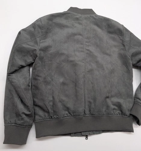 ​Banana Republic Mens Vegan Faux Suede Bomber Jacket Charcoal Gray Medium image 14