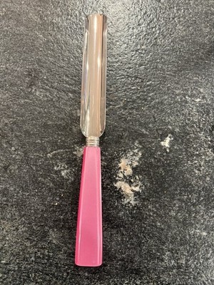 Open Box! Sabre stainless steel Butter & Cheese Spreader w/ luminous pink handle