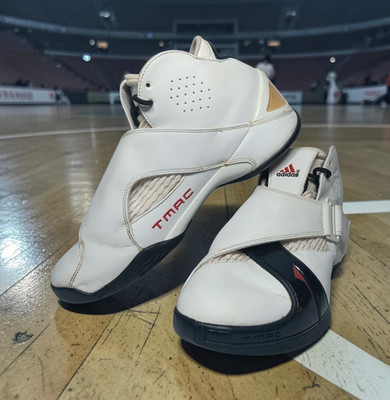 Vintage Adidas T-Mac 5 OG White Black Basketball Shoes Tracy McGrady Mens Sz 13