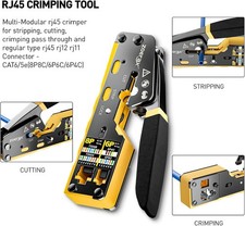 Ethernet Crimping Tool Kit for RJ45, CAT5, CAT6 with Cable Tester  Connectors