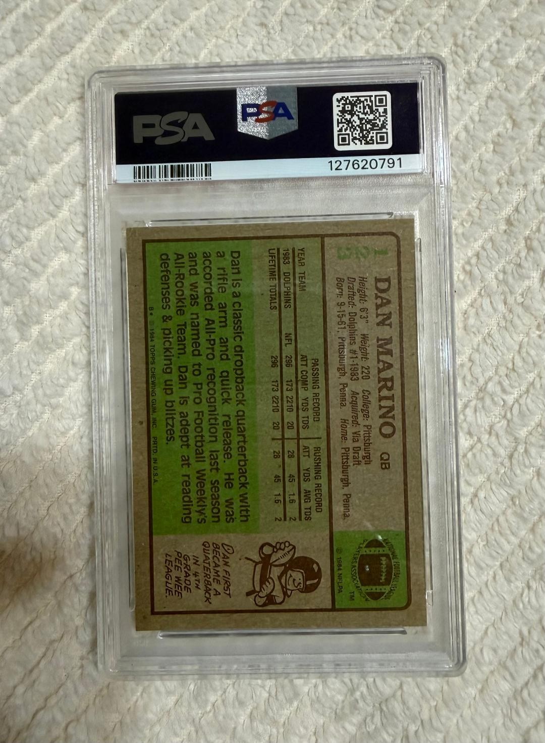 1984 Topps Dan Marino RC #123 PSA 5 EX view 2