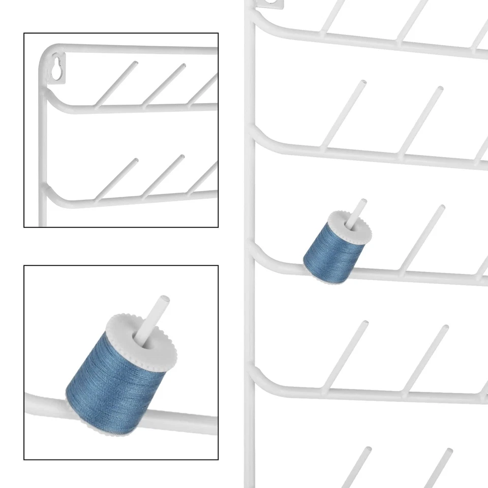 Soporte de hilo de pared 54 carretes hilo de coser estante montaje en pared hilo de bordar H... Foto 3 de 4