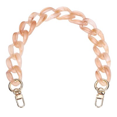 Bag chain 18 x 2.5 cm, acrylic charm with buckles, beige