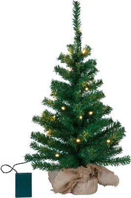 Künstlicher Weihnachtsbaum 60 cm Deko Tannenbaum mit LED-Beleuchtung und Timer - Bild 1 von 4
