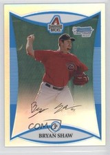 2008 Bowman Draft Prospects Chrome Refractor Bryan Shaw #BDPP44 0o9