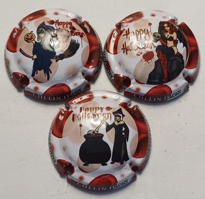 3 BEAUTIFUL CHAMPAGNE CAPSULES COLLIN JEAN HALLOWEEN REF N°21 to 21b NEWS